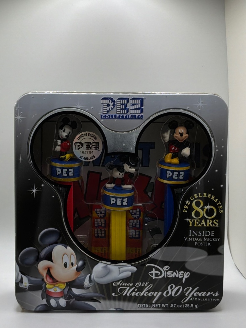 Disney Mickey Mouse 80th Anniversary PEZ Limited Edition Tin Set